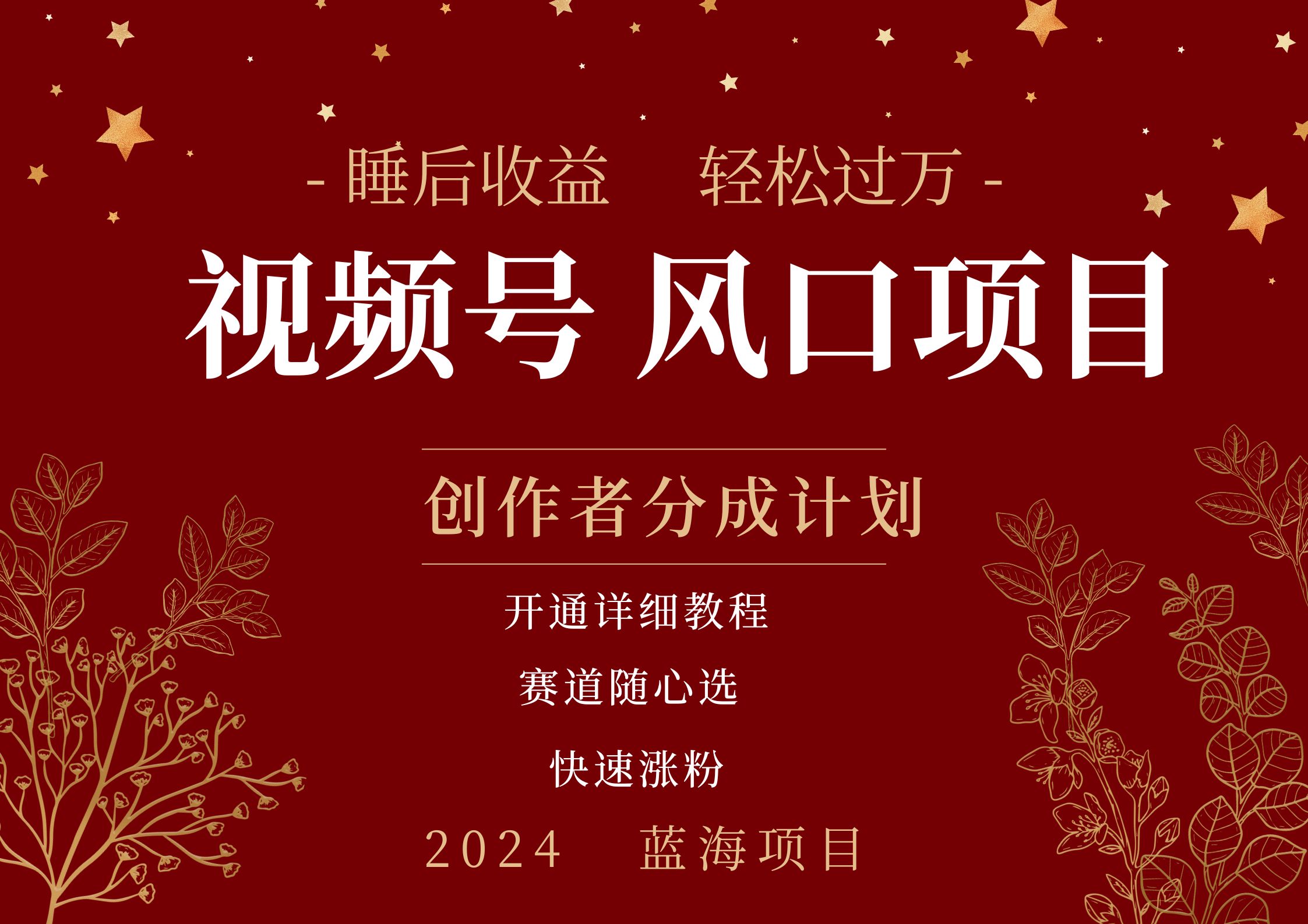 拥有睡眠收益的微信视频号大风口项目，轻松月入过万+，多赛道选择，可矩阵，玩法简单轻松上手-吉祥副业