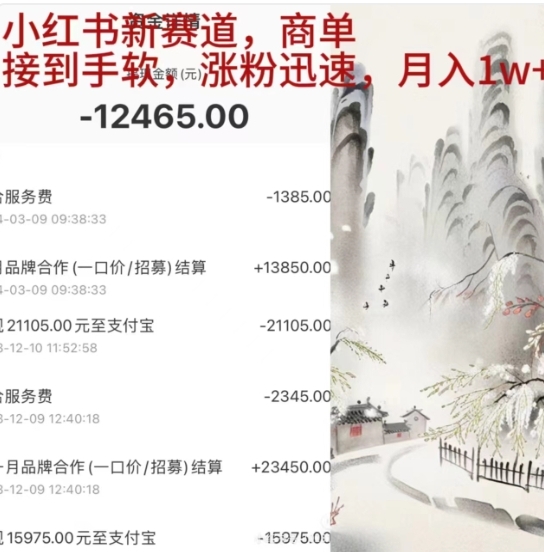 小红书新赛道，商单接到手软，涨粉迅速，一个月1w+-吉祥副业