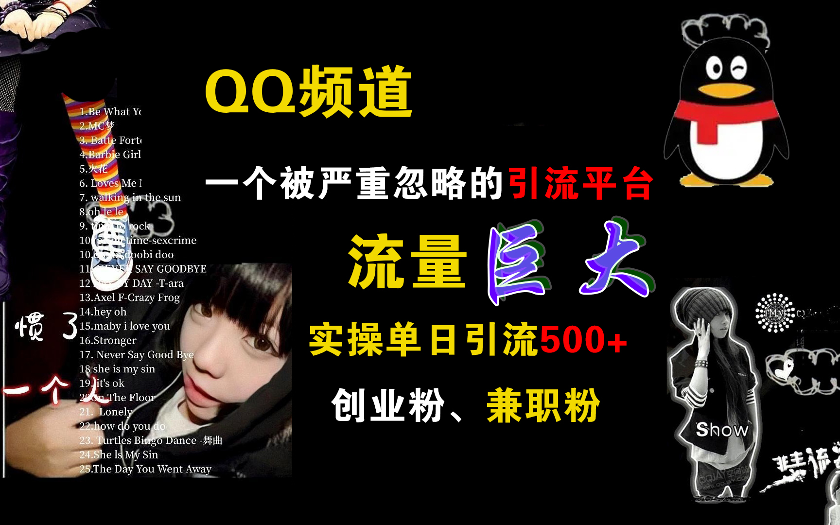 QQ频道，一个被严重忽略的引流平台，流量巨大，实操单日引流500+创业粉、兼职粉-吉祥副业