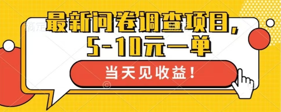 最新问卷调查项目，共12个平台，单日零撸100＋-吉祥副业