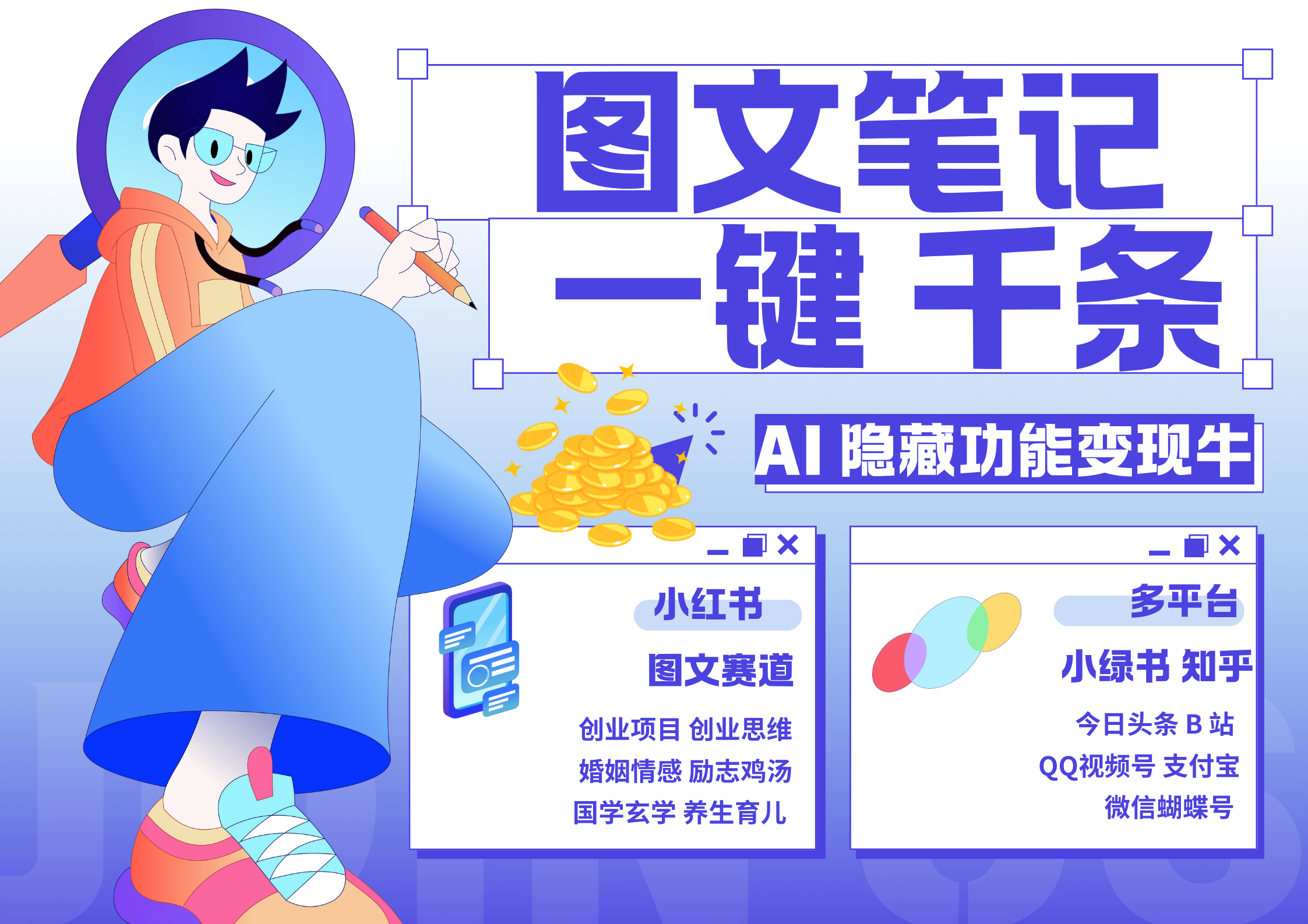 小红书小绿书 秒生图文一键千条 轻松变现3W+-吉祥副业