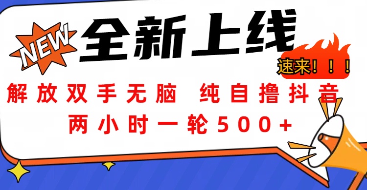 解放双手无脑 纯自撸抖音 两小时一轮500+-吉祥副业