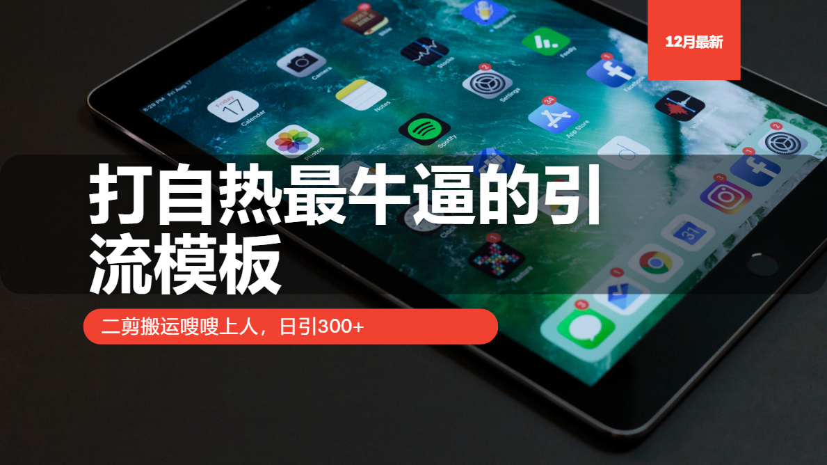 打自热最牛逼的引流模板，日引300+，二剪搬运嗖嗖上人-吉祥副业