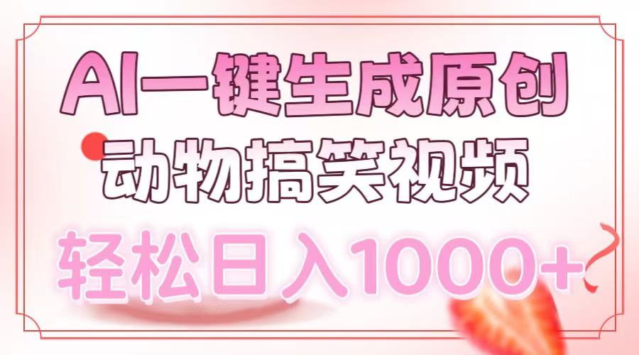 AI一键生成原创动物搞笑视频，轻松日入1000+-吉祥副业