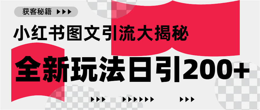 小红书图文引流，只需一张图片即可撬动百万流量，日引200+创业粉-吉祥副业