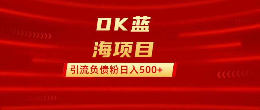 DK蓝海项目  通过，抖音，快手，小红书，引流负债粉日入500+-吉祥副业