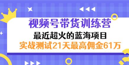 【副业项目3489期】视频号带货训练营，实战测试21天最高佣金61W（视频号带货怎么做）-吉祥副业