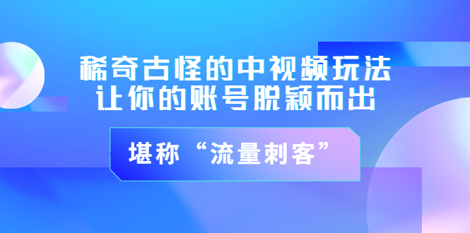 【副业项目3652期】稀奇古怪的中视频玩法，让你的账号脱颖而出，堪称“流量刺客”（图文+视频)-吉祥副业