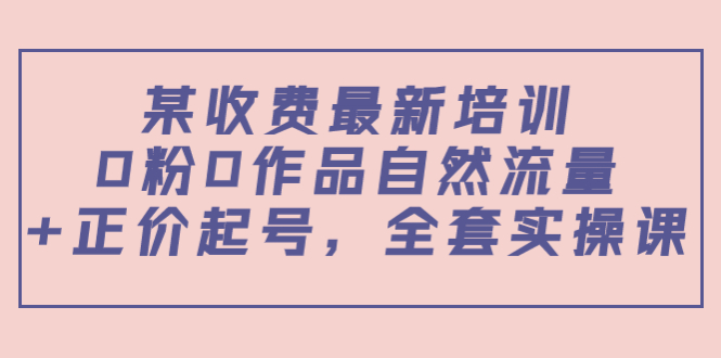 【副业项目4039期】某收费最新培训：0粉0作品自然流量+正价起号，全套实操课-吉祥副业