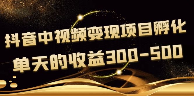 【副业项目4157期】黄岛主《抖音中视频变现项目孵化》单天的收益300-500 操作简单粗暴-吉祥副业
