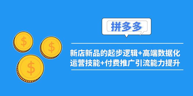 【副业项目4181期】2022拼多多：新店新品的起步逻辑+高端数据化运营技能+付费推广引流能力提升-吉祥副业