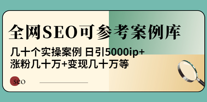 【副业项目4188期】《全网SEO可参考案例库》几十个实操案例 日引5000ip+涨粉百W+变现几十W等-吉祥副业
