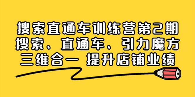 【副业项目4206期】搜索直通车训练营第2期：搜索、直通车、引力魔方三维合一 提升店铺业绩-吉祥副业