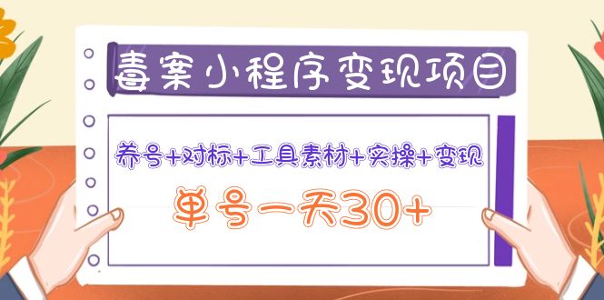 【副业项目4214期】图文案小程序变现项目：养号+对标+工具素材+实操+变现，单号一天30+-吉祥副业