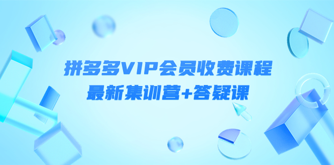 【副业项目4426期】某社群·拼多多VIP会员收费课程，最新集训营+答疑课-价值3299元-吉祥副业