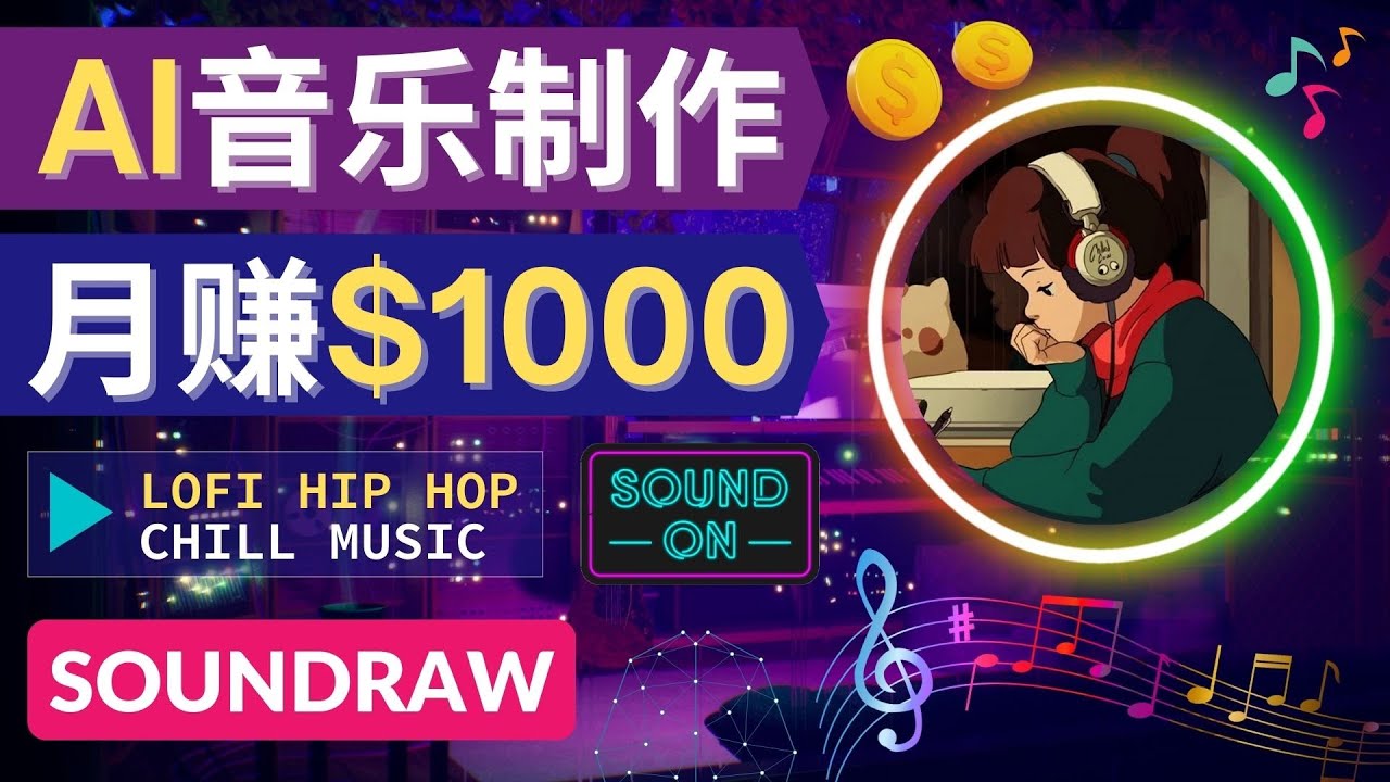 【副业项目4535期】无需任何音乐基础： 使用AI软件制作Lofi Hip Hop Chill Music 月赚1000美元-吉祥副业