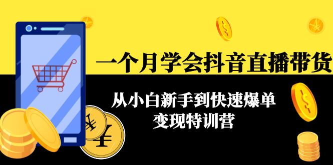 【副业项目4577期】一个月学会抖音直播带货：从小白新手到快速爆单变现特训营(63节课)-吉祥副业