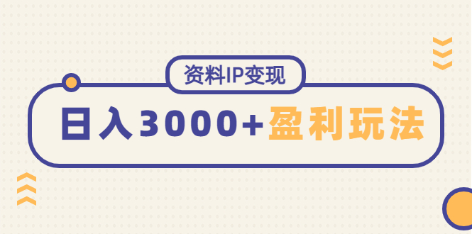 【副业项目4816期】资料IP变现,能稳定日赚3000起的持续性盈利玩法-吉祥副业