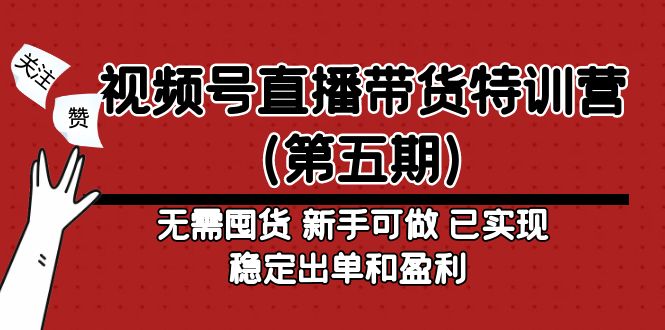 【副业项目5139期】视频号直播带货特训营（第五期）无需囤货 新手可做 已实现稳定出单和盈利-吉祥副业