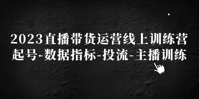 【副业项目5282期】2023直播带货运营线上训练营，起号-数据指标-投流-主播训练-吉祥副业