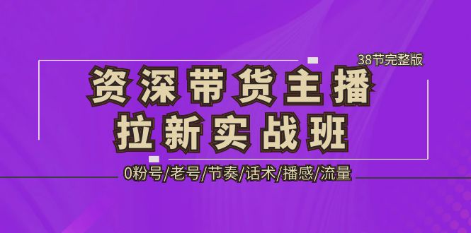 【副业项目5333期】资深·带货主播拉新实战班，0粉号/老号/节奏/话术/播感/流量-38节完整版-吉祥副业