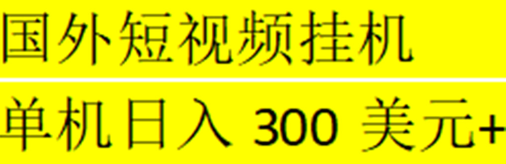 【副业项目5287期】海外暴力短视频挂机全自动撸美金 单机日入300美元+【脚本免费】-吉祥副业