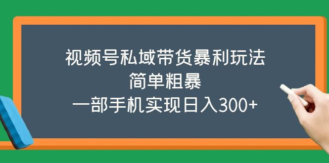 【副业项目5627期】视频号私域带货暴利玩法，简单粗暴，一部手机实现日入300+-吉祥副业