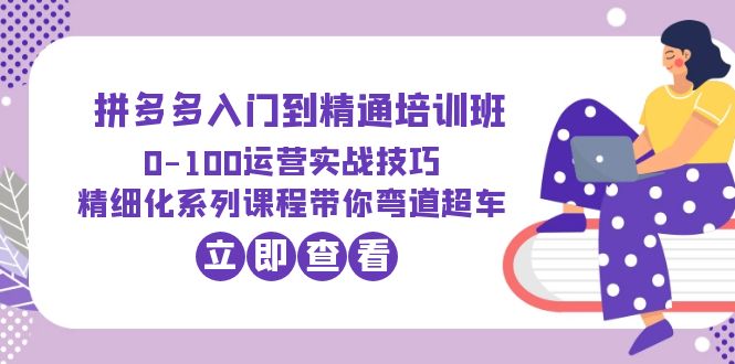 【副业项目6297期】2023拼多多入门到精通培训班：0-100运营实战技巧 精细化系列课带你弯道超车-吉祥副业