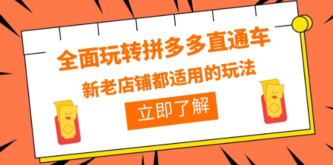 【副业项目6359期】全面玩转拼多多直通车，新老店铺都适用的玩法（12节精华课）-吉祥副业