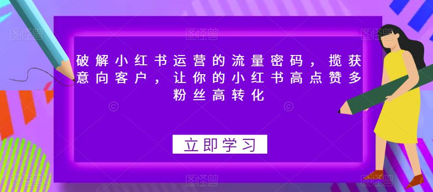 【副业项目6608期】破解小红书运营的流量密码，揽获意向客户，让你的小红书高点赞多粉丝高转化-吉祥副业