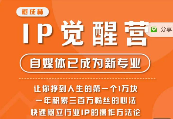 【副业项目6657期】树成林·IP觉醒营，快速树立行业IP的操作方法论，让你赚到人生的第一个1万块-吉祥副业