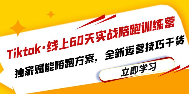【副业项目6403期】Tiktok·线上60天实战陪跑训练营，独家赋能陪跑方案，全新运营技巧干货-吉祥副业