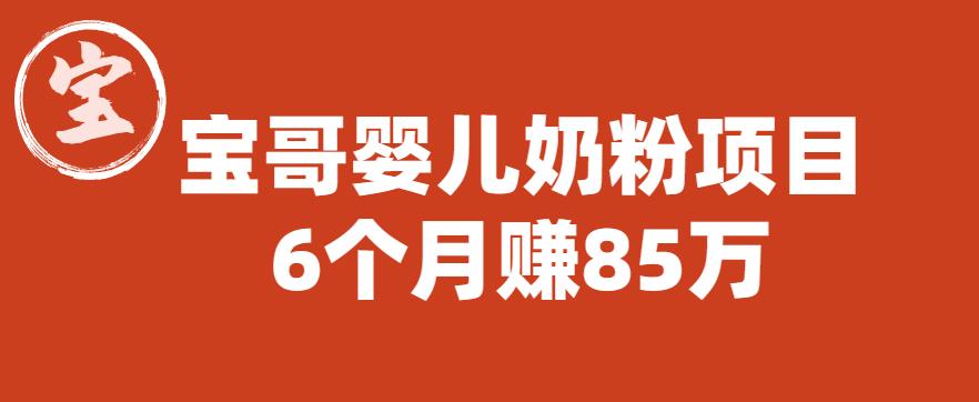 【副业项目6416期】宝哥婴儿奶粉项目，6个月赚85w【图文非视频】【揭秘】-吉祥副业