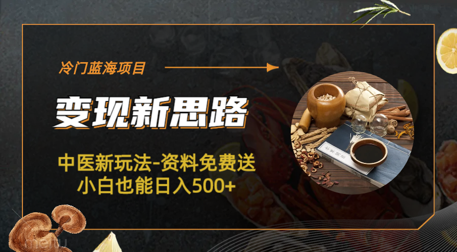【副业项目6563期】冷门蓝海项目-中医新玩法-资料免费送小白也能日入500+-吉祥副业