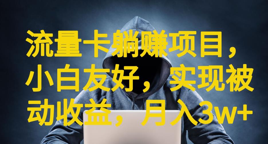 【副业项目6842期】流量卡躺赚项目，小白友好，开设后台，实现被动收益，只要出卡，就能一直赚钱，利润高昂【揭秘】-吉祥副业