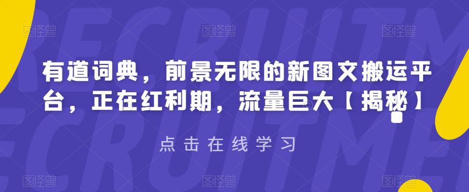 【副业项目6843期】有道词典，前景无限的新图文搬运平台，正在红利期，流量巨大【揭秘】-吉祥副业