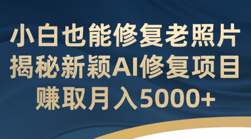 【副业项目7218期】小白也能修复老照片！揭秘新颖AI修复项目-吉祥副业