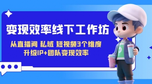 【副业项目7241期】变现-效率线下工作坊，从直播间、私域、短视频3个维度 升级IP+团队变现效率-吉祥副业