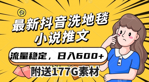 【副业项目7638期】最新抖音洗地毯小说推文,流量稳定,一天收入600(附177G素材)-吉祥副业