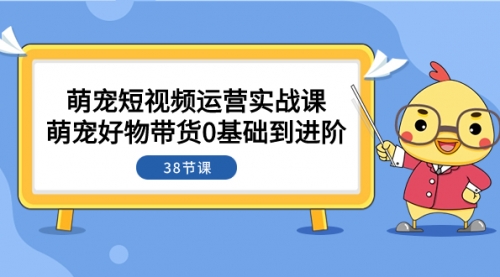 【副业项目8175期】萌宠·短视频运营实战课：萌宠好物带货0基础到进阶（38节课）-吉祥副业