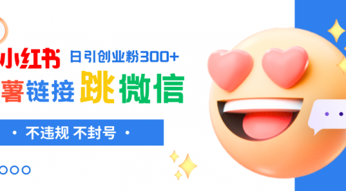 【副业项目8250期】小红薯跳转微信链接制作和引流思路，不违规不封号-吉祥副业