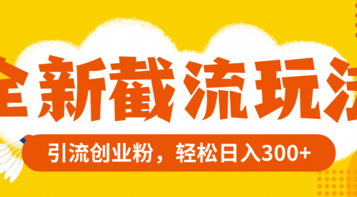 【副业项目8262期】全新截流玩法，精准引流创业粉，轻松日入300+-吉祥副业