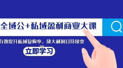 【副业项目8291期】全域公+私域盈利商业大课,有效提升私域复购率,放大利润且持续变现-吉祥副业
