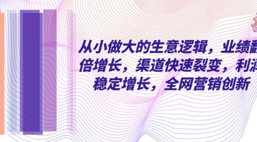 【副业项目8292期】从小做大的生意逻辑，业绩翻倍增长，渠道快速裂变，利润稳定增长-吉祥副业