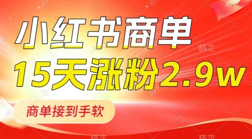 【副业项目8480期】小红书商单最新玩法，新号15天2.9w粉，接单到手软-吉祥副业