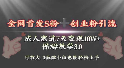 【副业项目8506期】成人用品赛道7天变现10w+保姆教学3.0-吉祥副业