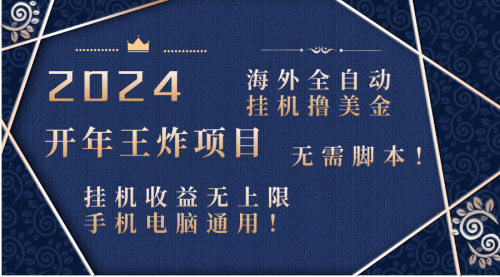 【副业项目8620期】2024海外撸美金项目！手机电脑均可-吉祥副业