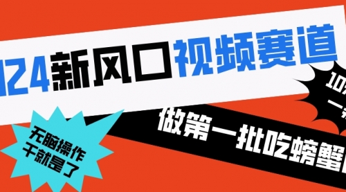 【副业8652期】2024新风口视频赛道 做第一批吃螃蟹的人 10分钟一条原创视频-吉祥副业
