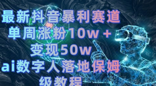 【副业8738期】最新抖音暴利赛道，单周涨粉10w＋变现50w的ai数字人落地保姆级教程-吉祥副业
