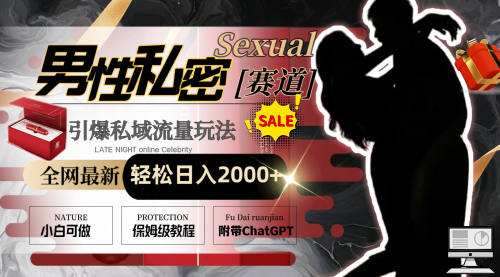 【副业8789期】全网最新男性私密赛道玩法，引爆私域流量，轻松日入2000+-吉祥副业